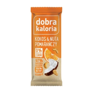 Baton owocowy kokos z nuta pomarańczy 35 g - DOBRA KALORIA 