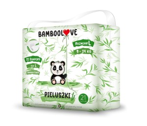 Pieluchy z włóknem bambusowym rozmiar L 9-14kg (21szt)