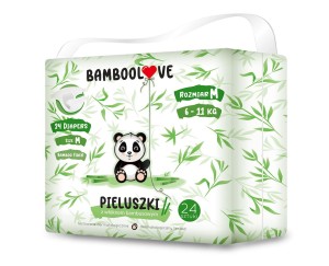 Pieluchy z włóknem bambusowym rozmiar M 6-11kg (24szt)