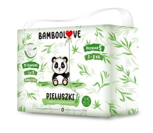 Pieluchy z włóknem bambusowym rozmiar S 3-8kg (25szt)