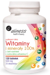 Witaminy i minerały 100% x 120 tabletek Aliness