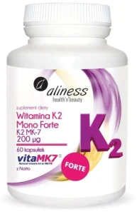 Witamina K2 Menachinon MonoFORTE MK-7 200 µg z Natto 60 kapsułek