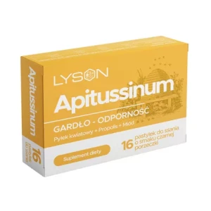 PASTYLKI NA GARDŁO APITUSSINUM PROPOLIS I PYŁEK O SMAKU CZARNEJ PORZECZKI