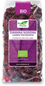 Żurawina suszona słodzona cukrem trzcinowym 100g