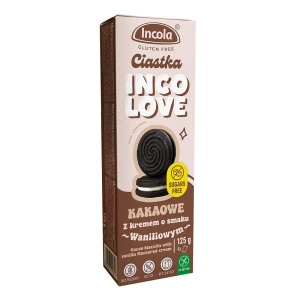 Incolove Bezglutenowe ciastka kakao-wanilia bez cukru 125G