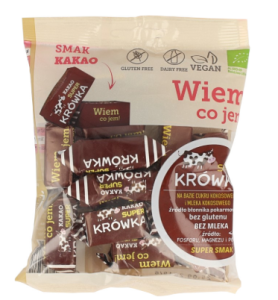 Ekologiczne bezmleczne krówki o smaku kakao Bio 150 g